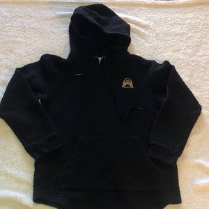 Quilted black shark hoodie